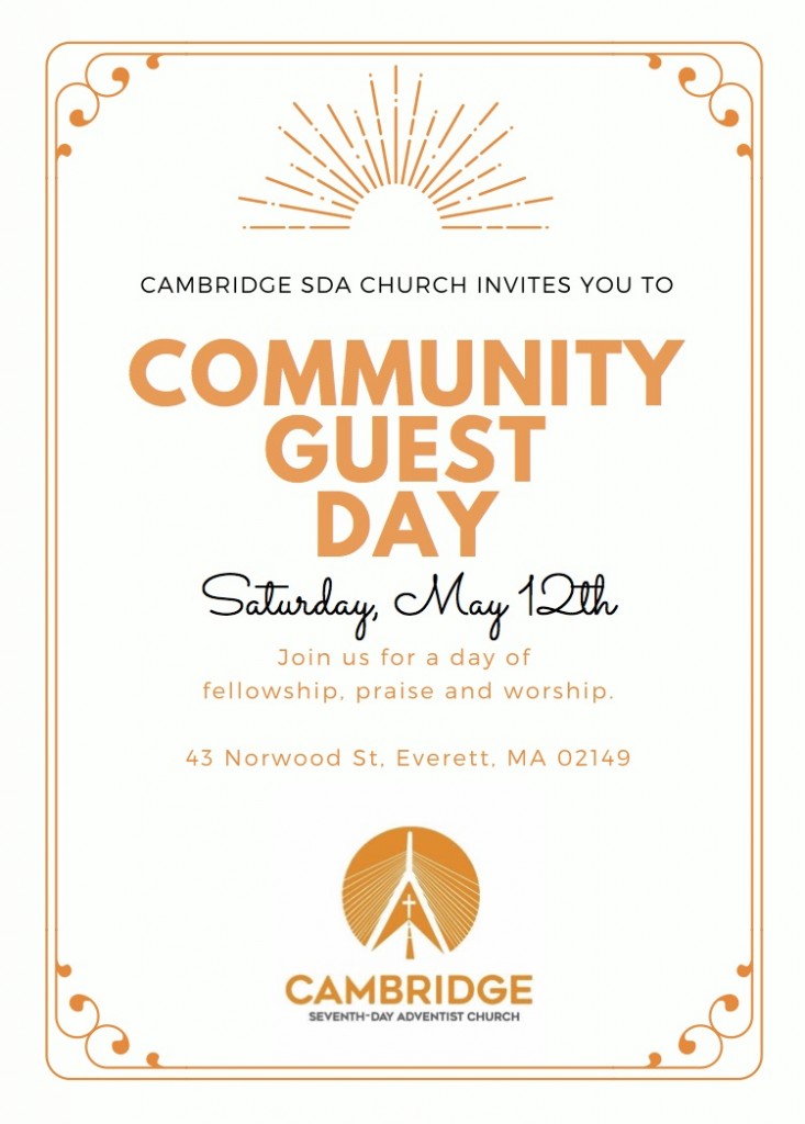 Community Guest Day May 12th, 2018